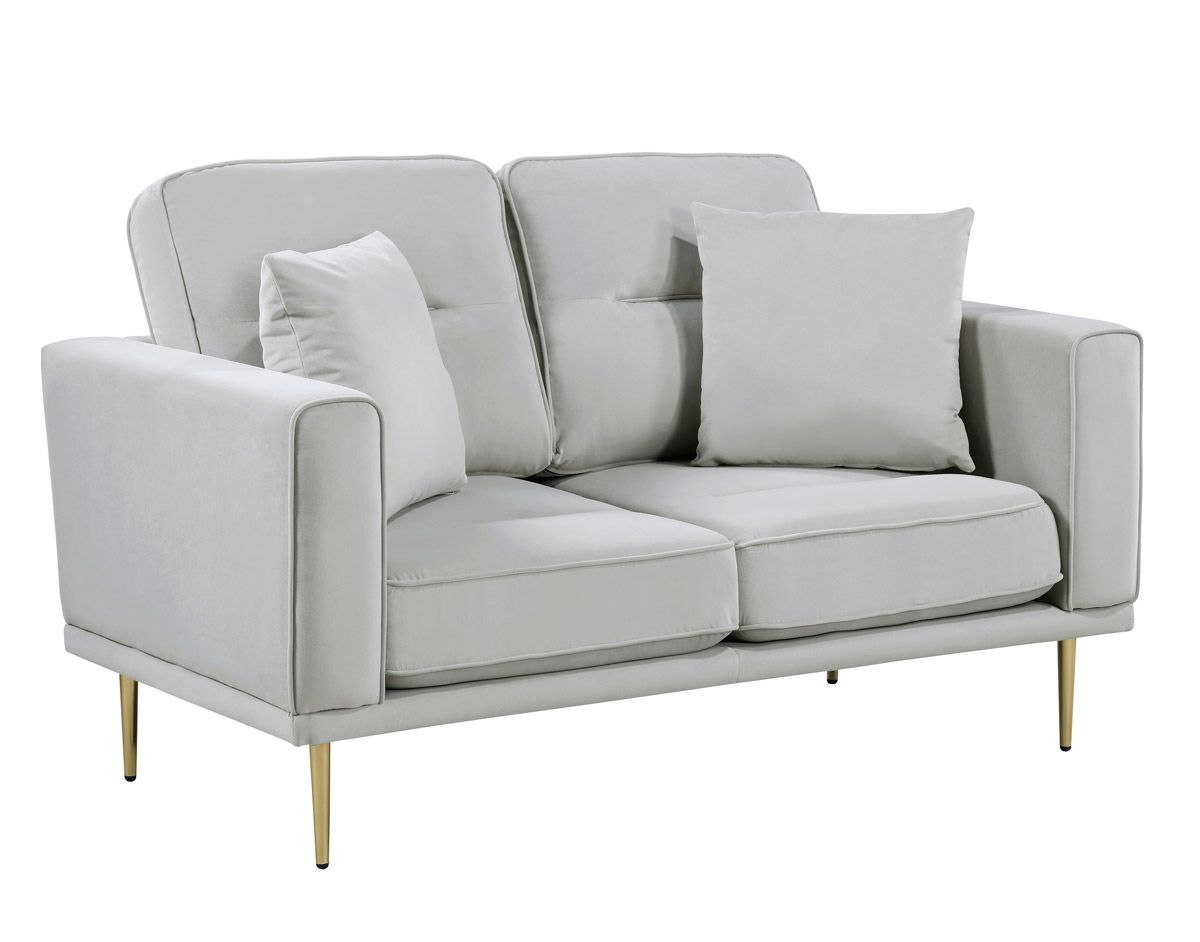 Ashford Light Grey Velvet Loveseat