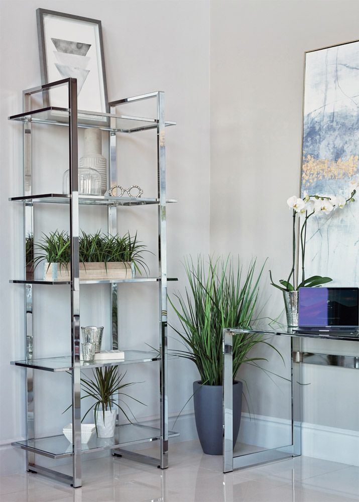 Ashlar Glass Shelf Bookcase