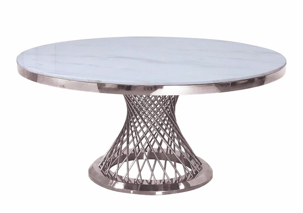 Aster Round Marble Top Dining Table