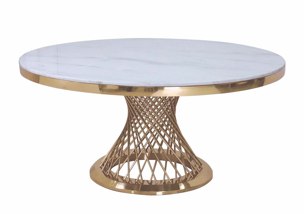 Aster Gold Dining Table Marble Top