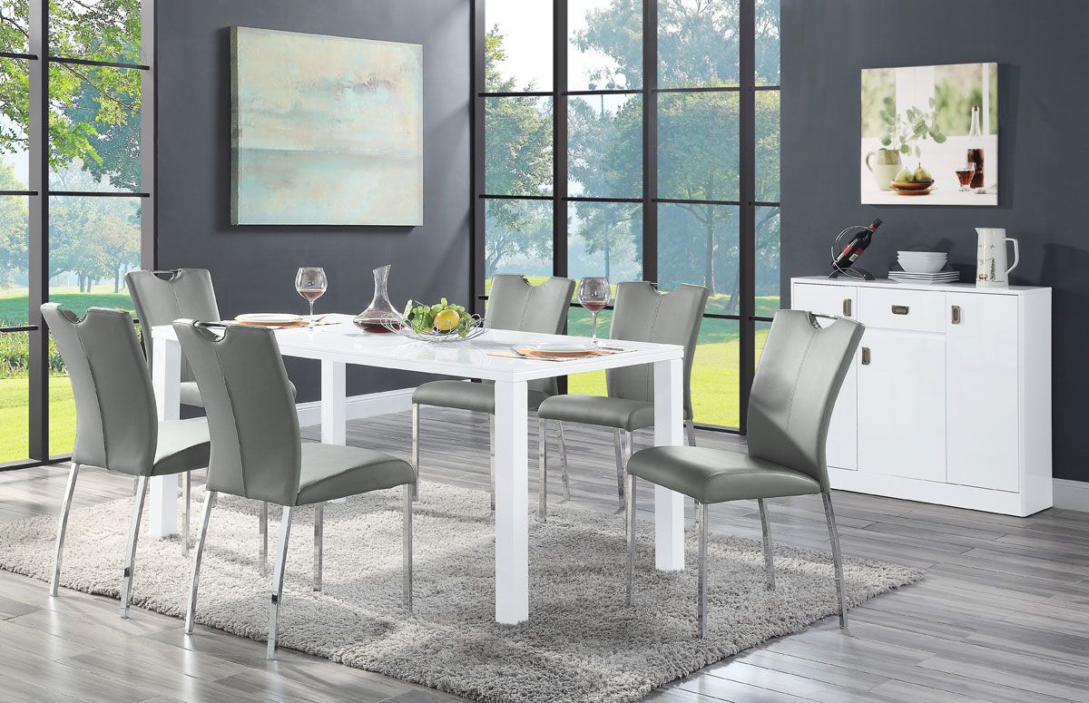 Atlanta White Lacquer Dining Table