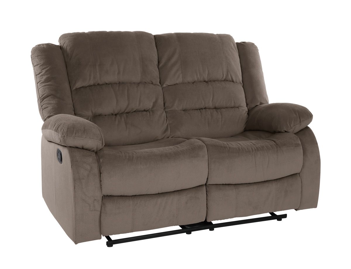 Aubrey Brown Microfiber Recliner Loveseat