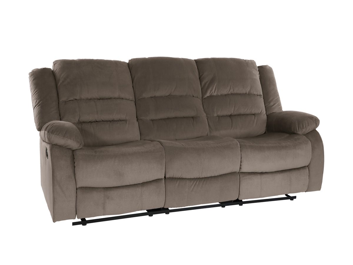 Aubrey Brown Microfiber Recliner Sofa