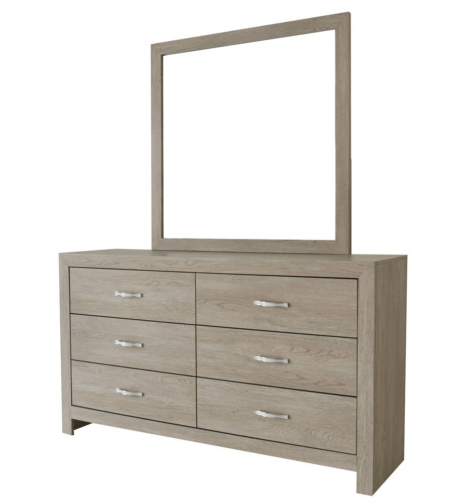 Austin Oak Finish Dresser With Mirror