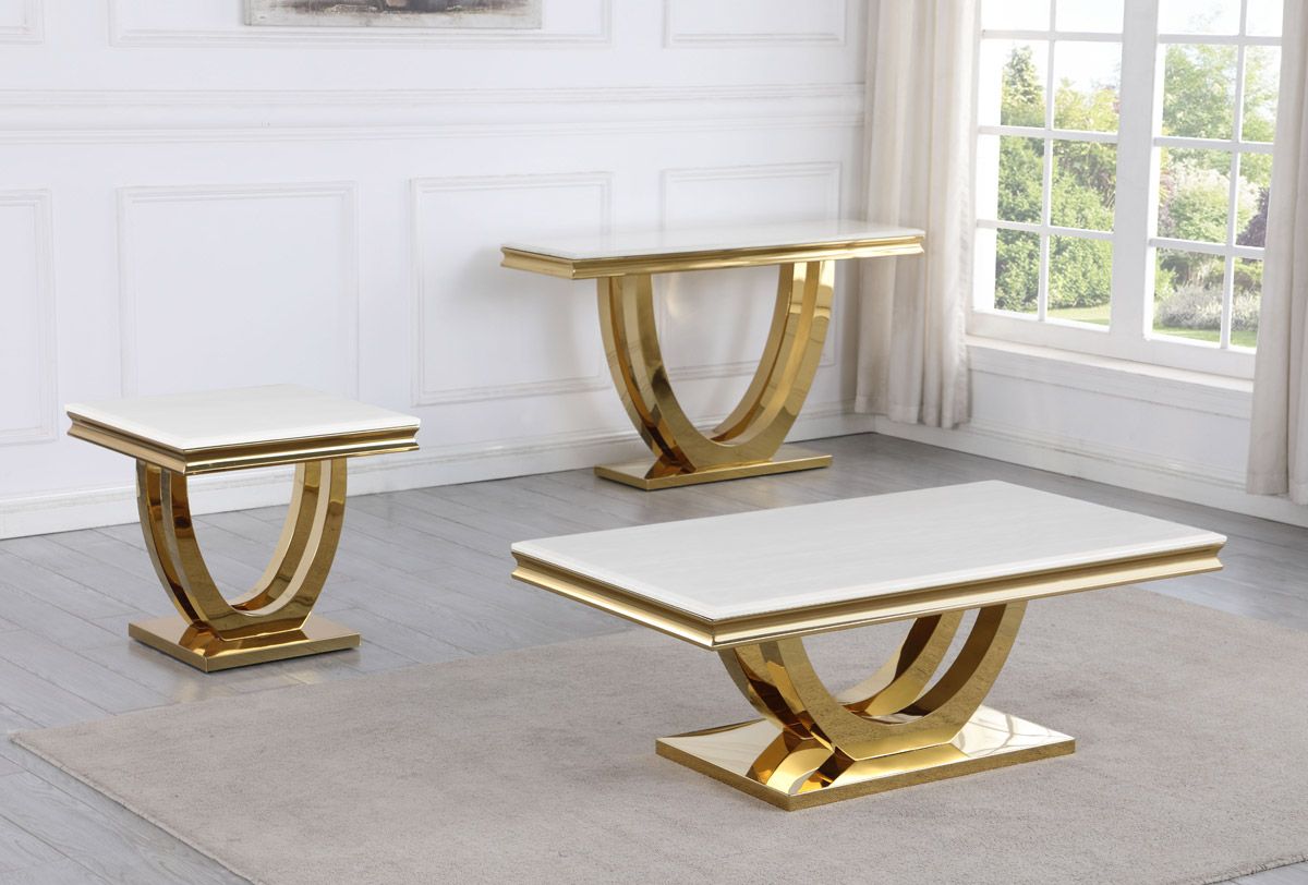 Aversa Marble Top Gold Coffee Table