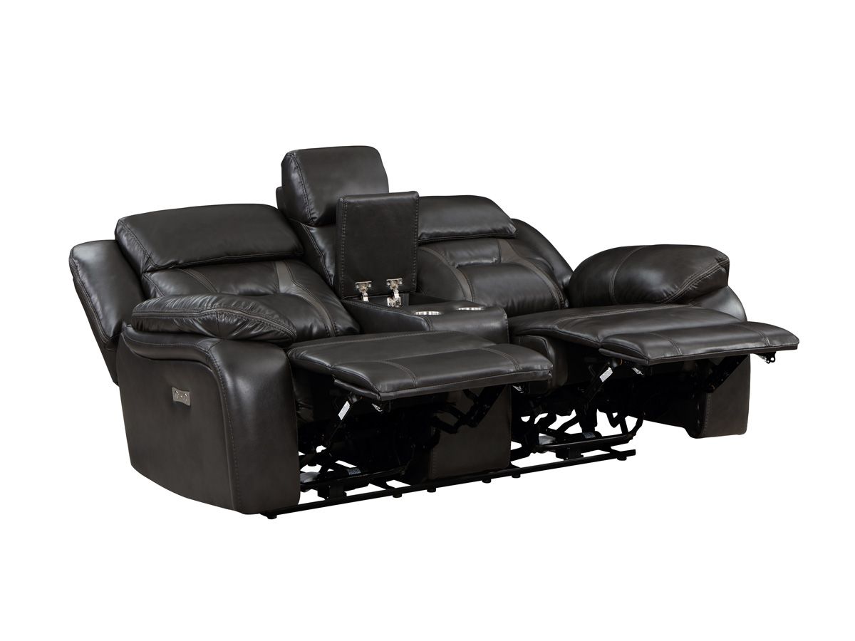 Aviator Modern Power Recliner Loveseat Open