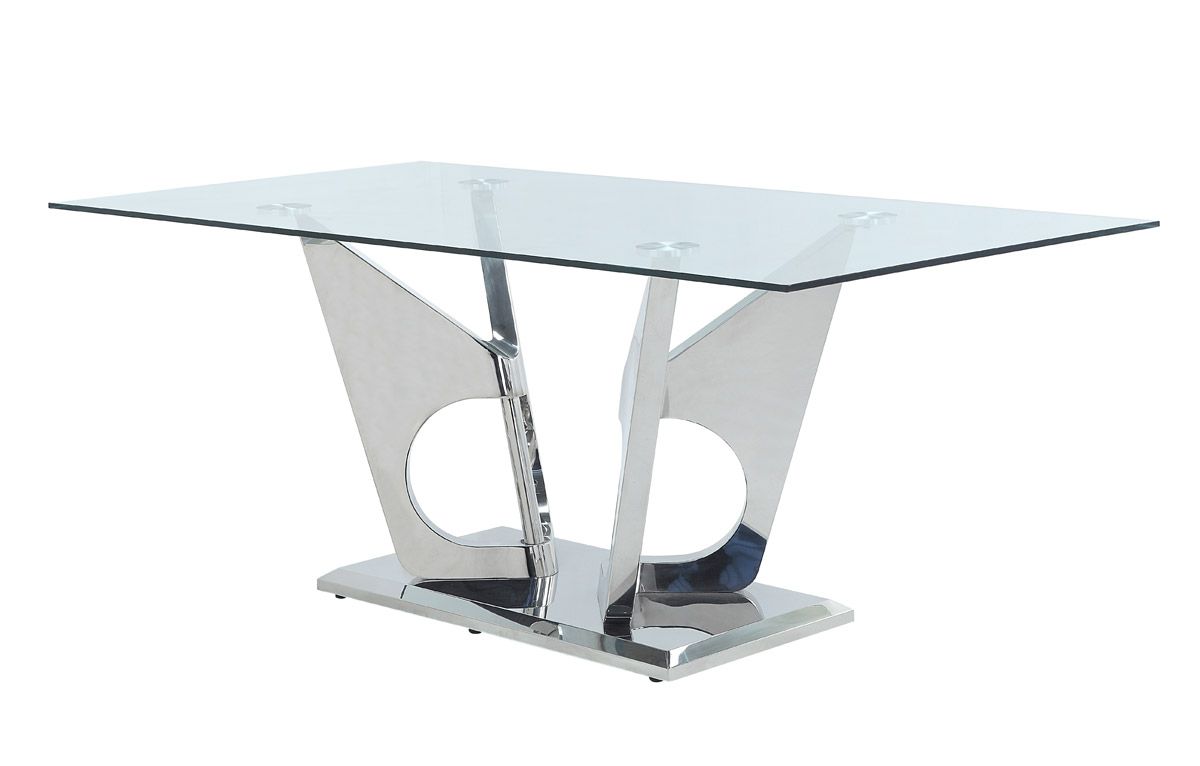 Azel Glass Top Formal Dining Table