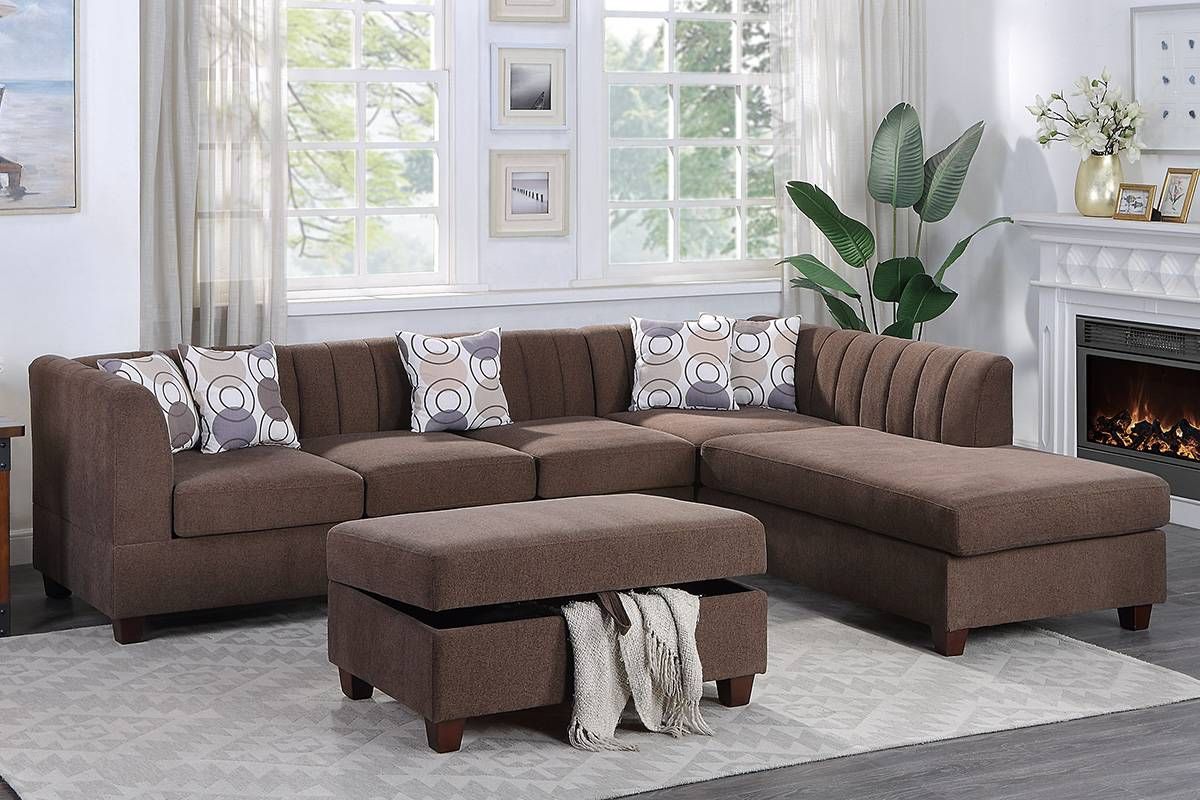 Baltimore Chocolate Chenille Reversible Sectional