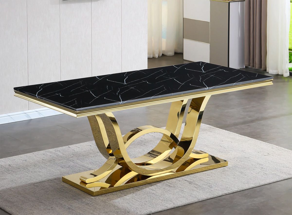 Baristo Black Marble Top Dining Table