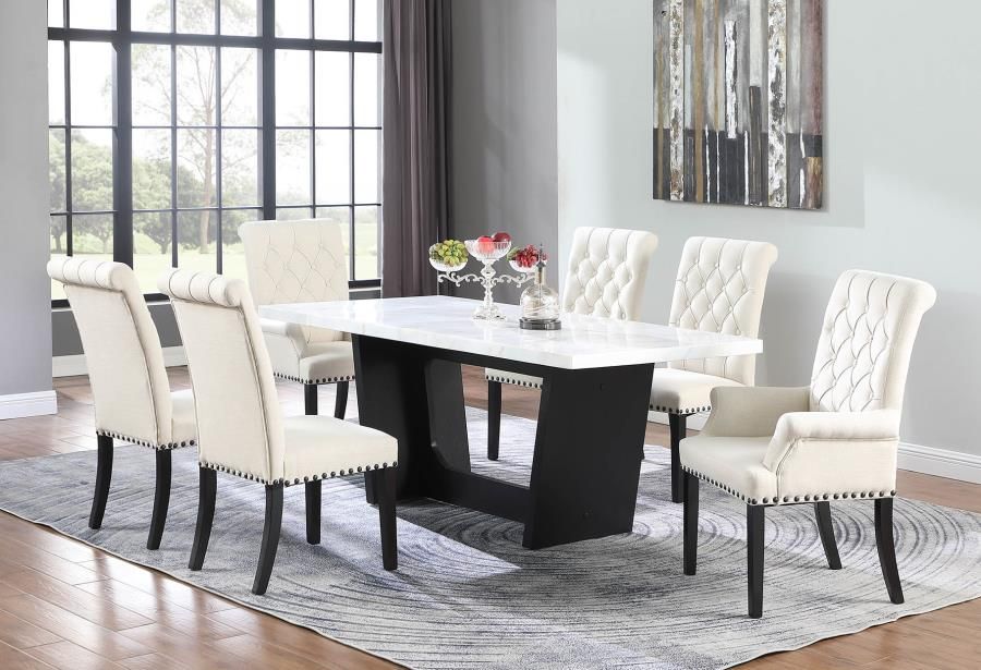 Bayside Marble Top Dining Table Set