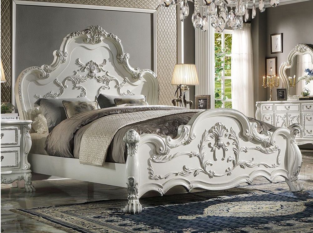 Dresden Victorian Style Bed White Finish