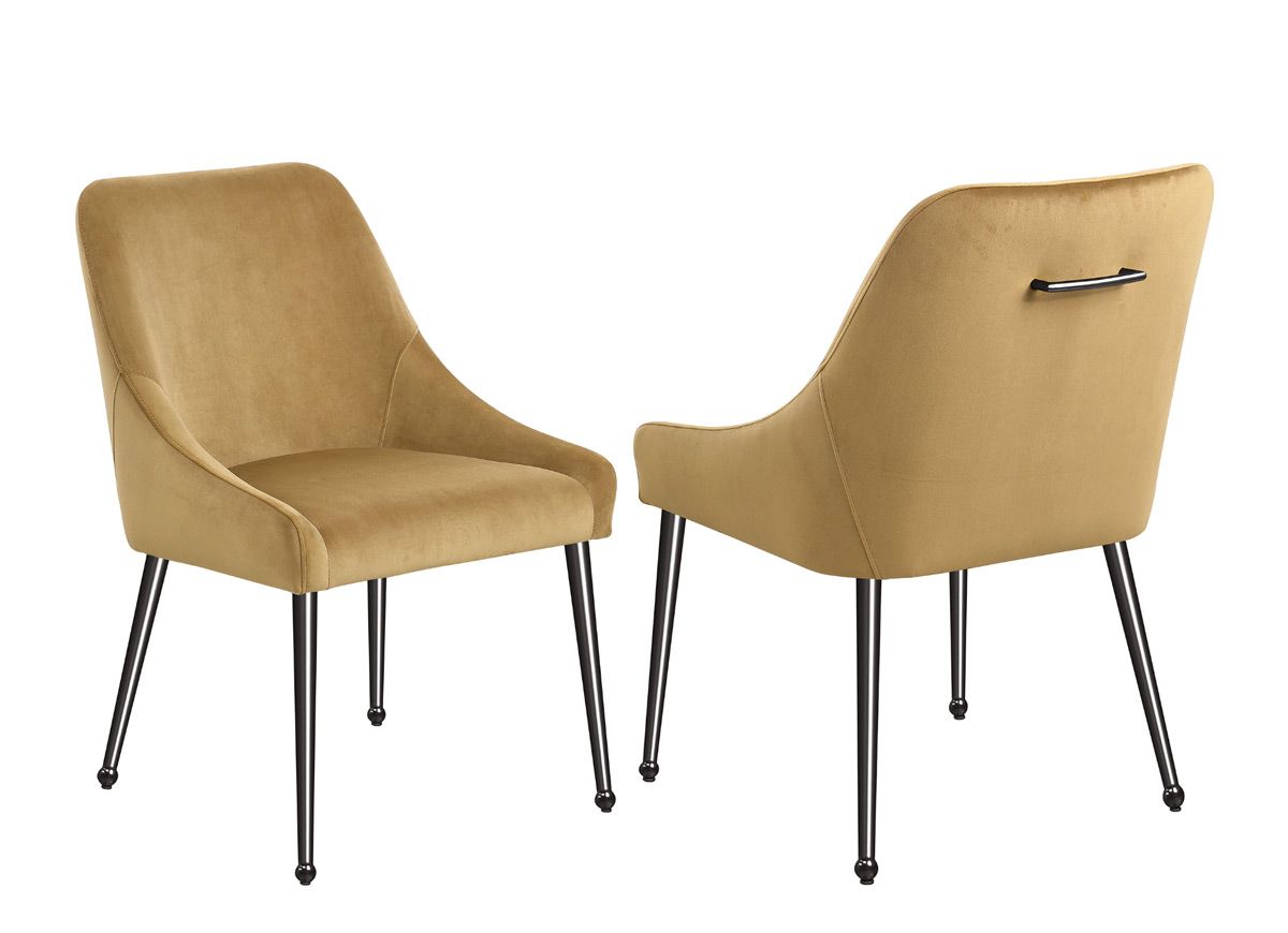 Beatrix Dining Chairs With Black Chrome Legs