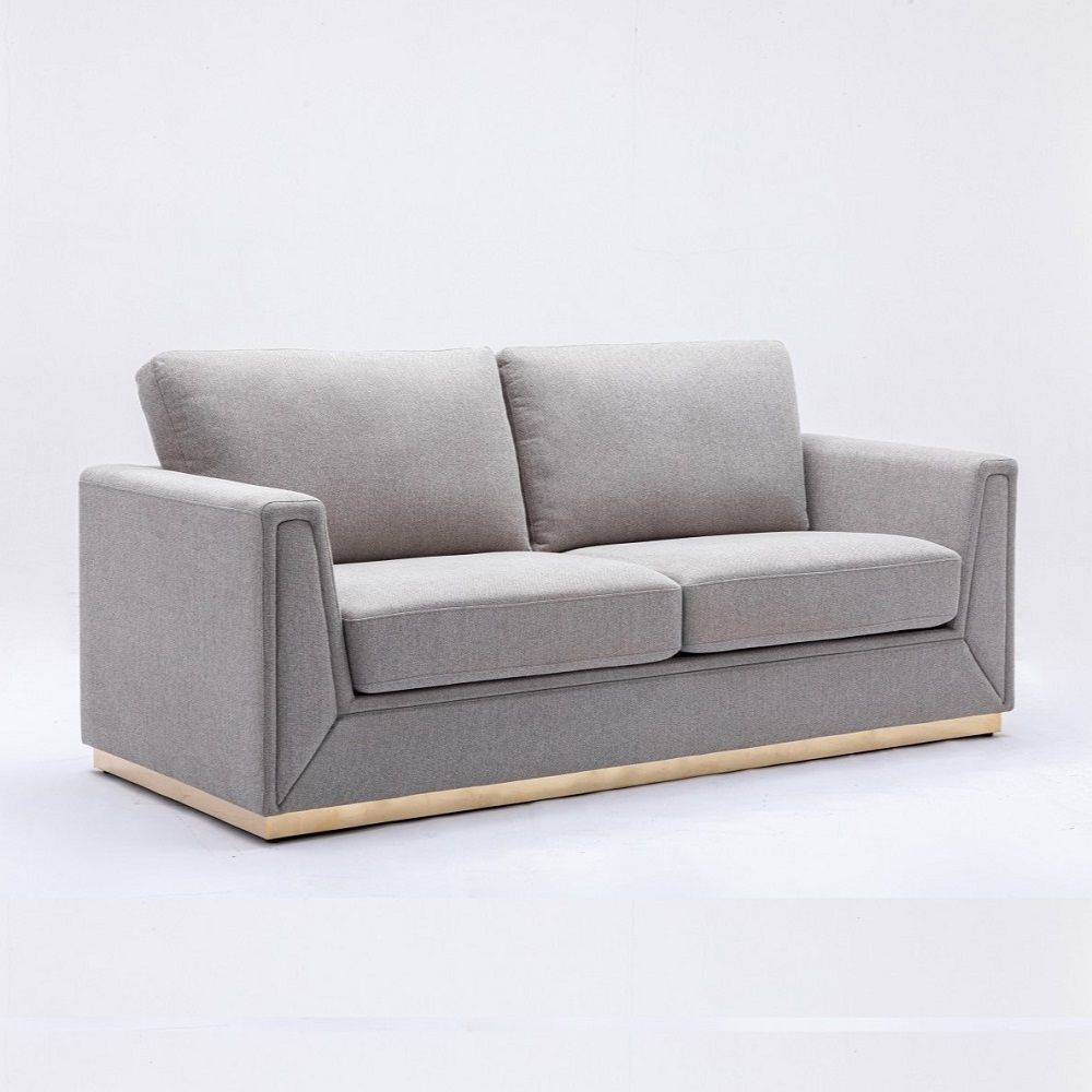 Begonia Grey Line Sofa With Gold Base