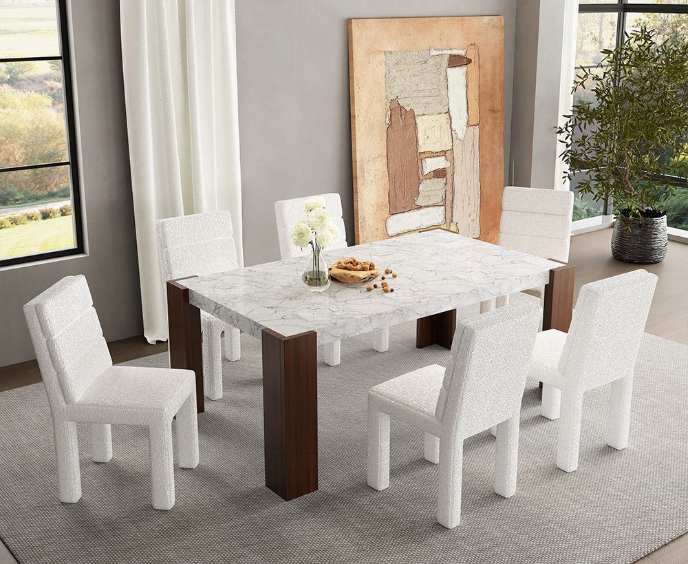 Bellegarde Marble Top Dining Table Set