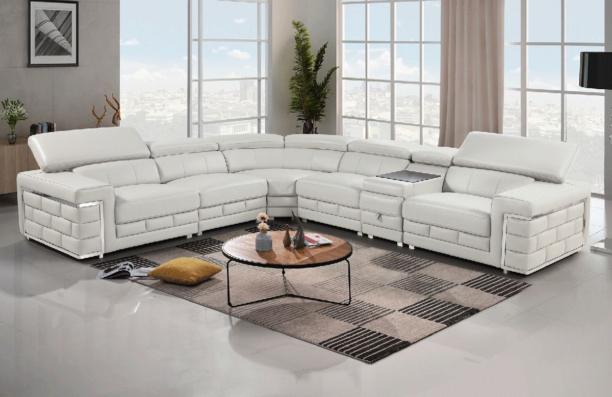 Bellezza Top Grain Leather Modern Sectional