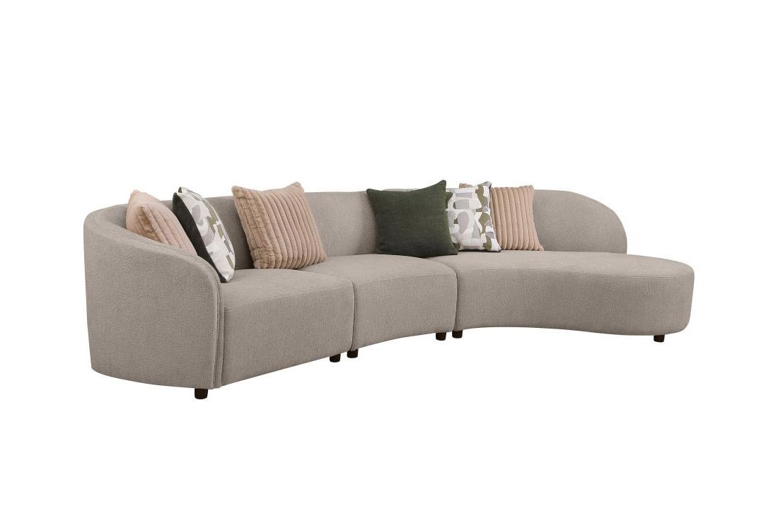 Belville Curved Sectional With Armless Chair