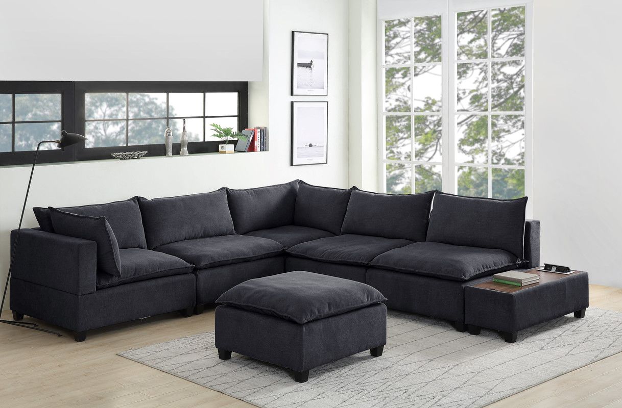 Bernard Dark Grey 7-Piece Modular Sectional