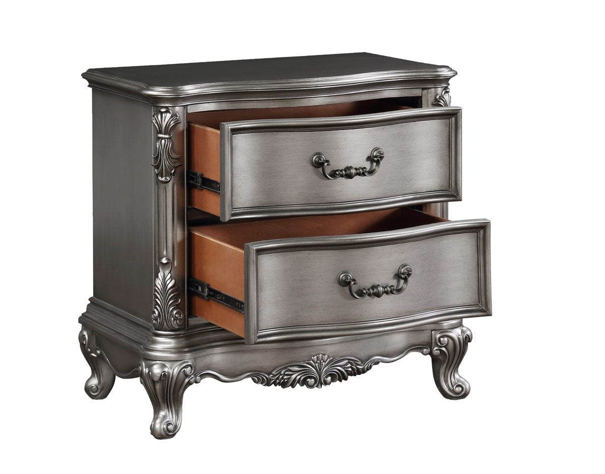 Berti Platinum Finish Night Stand