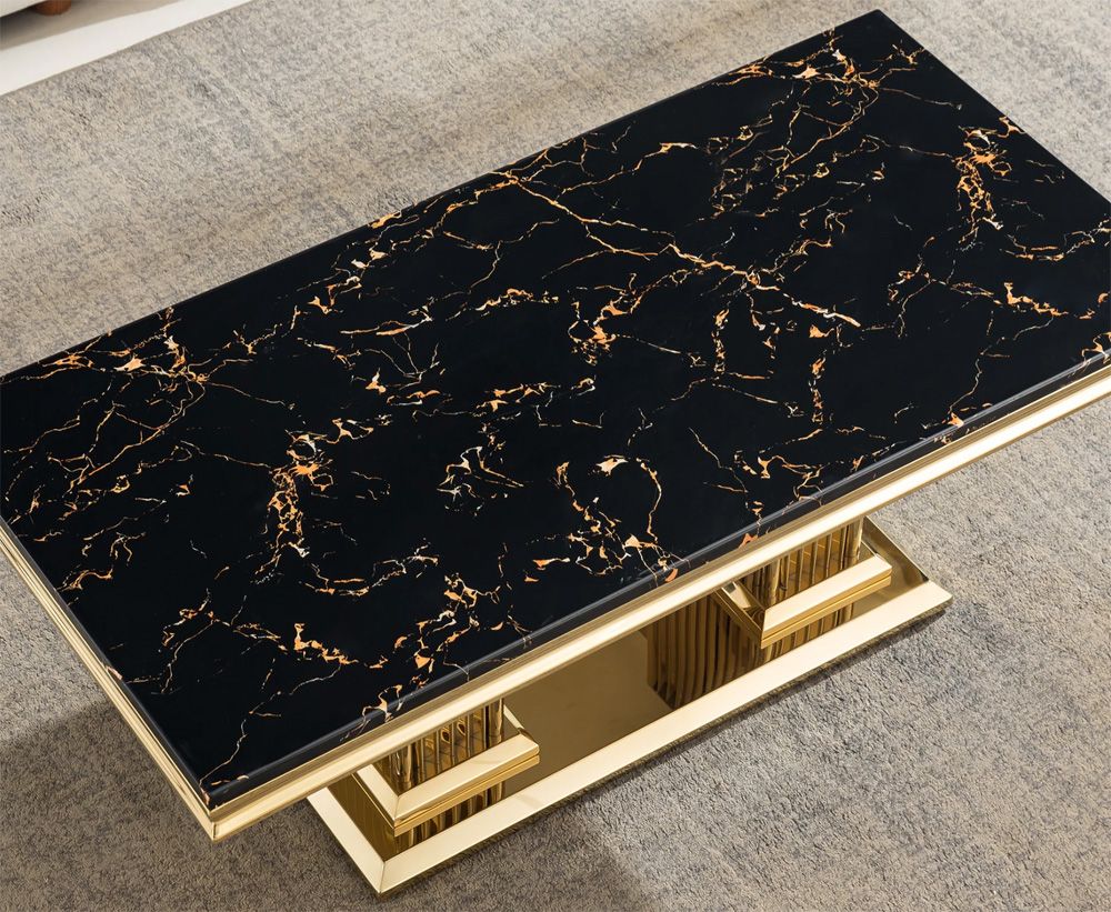 Bijou Gold Marble Gold Coffee Table