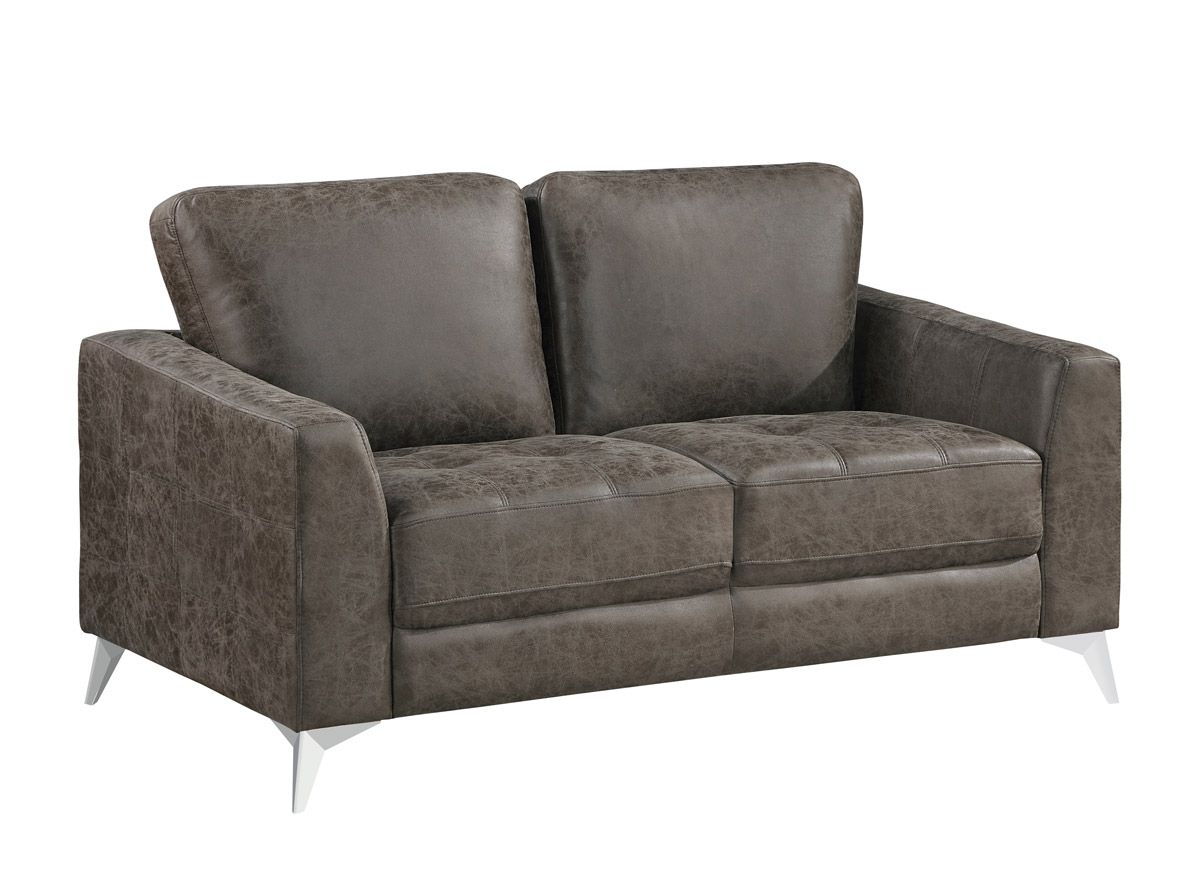 Bine Brown Microfiber Loveseat