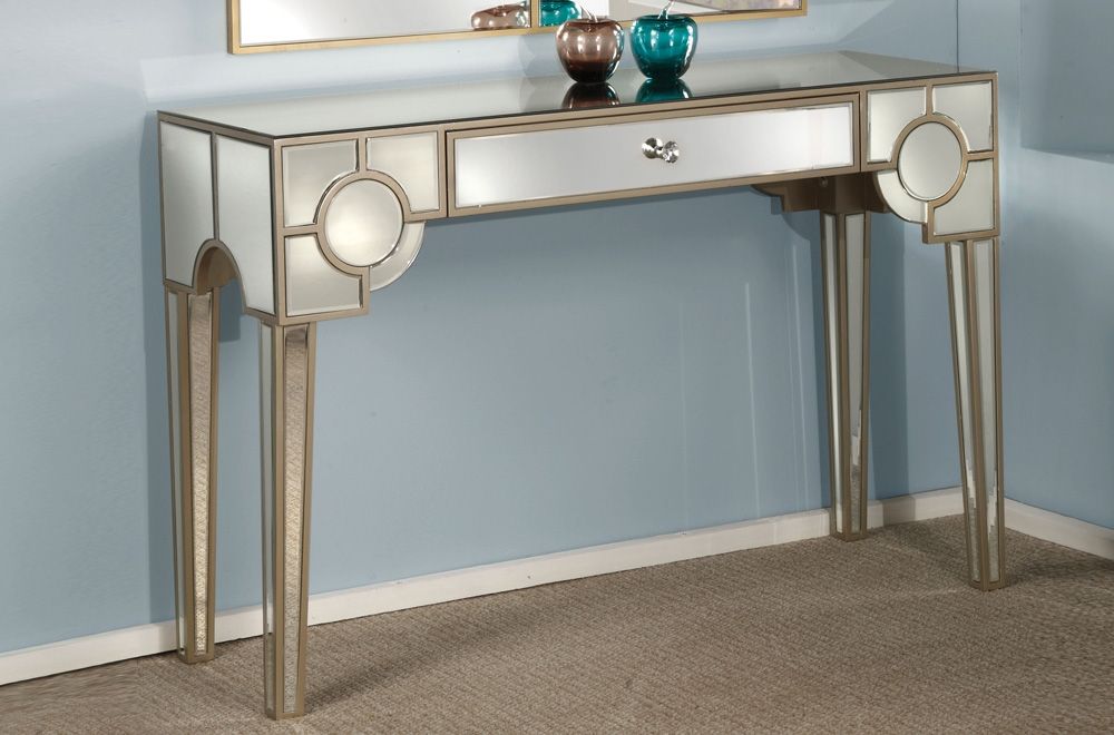 Blackshale Mirrored Console With Drawer