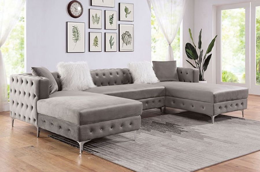 Bolton Grey U-Shape Sectional Set