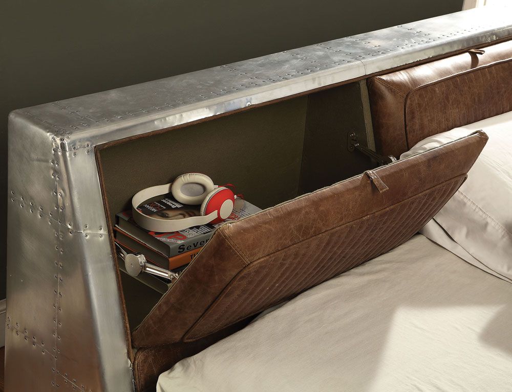 Bomber Bed Storage Headboard