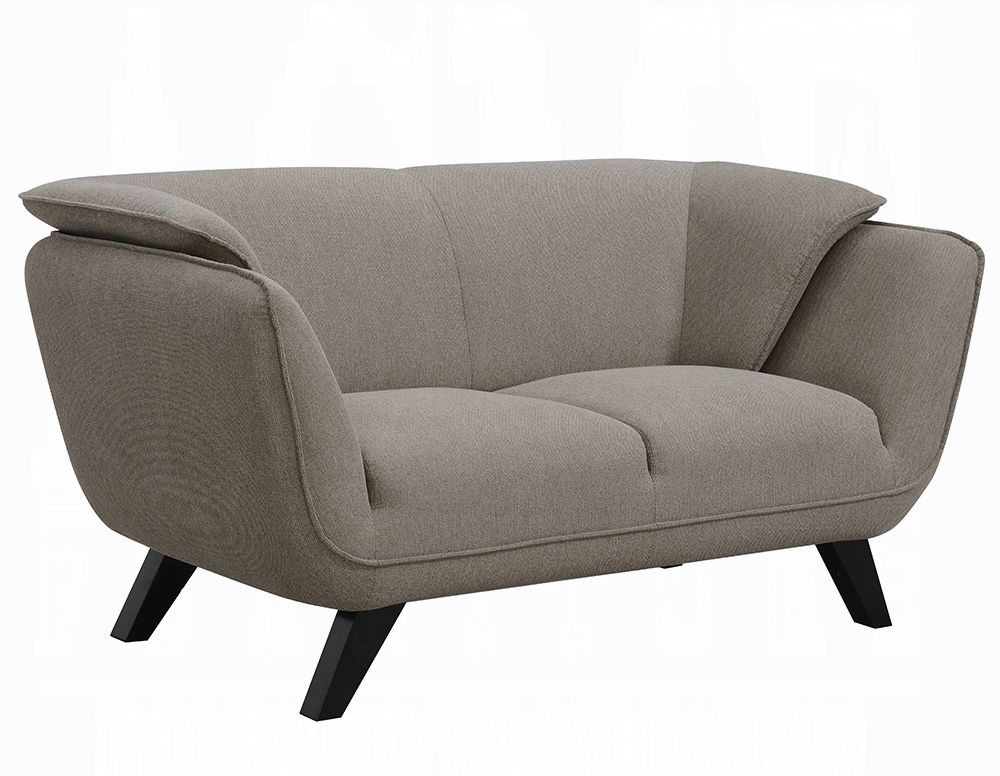 Bourlette Modern Loveseat Brown Linen