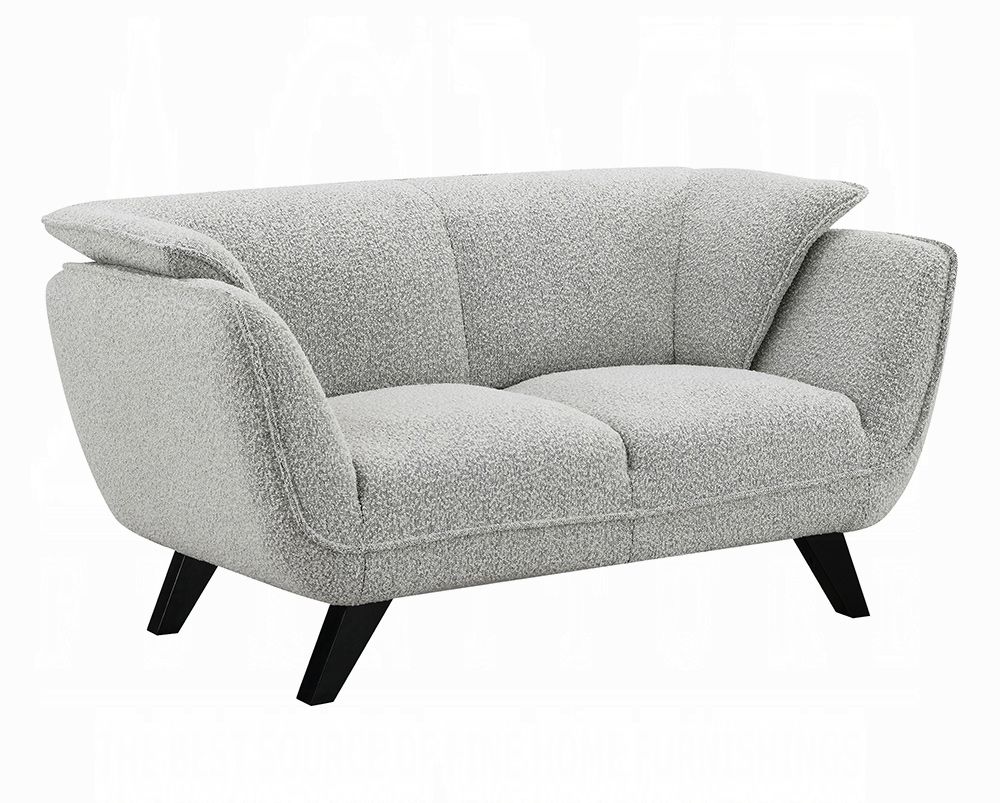 Bourlette Grey Boucle Modern Loveseat