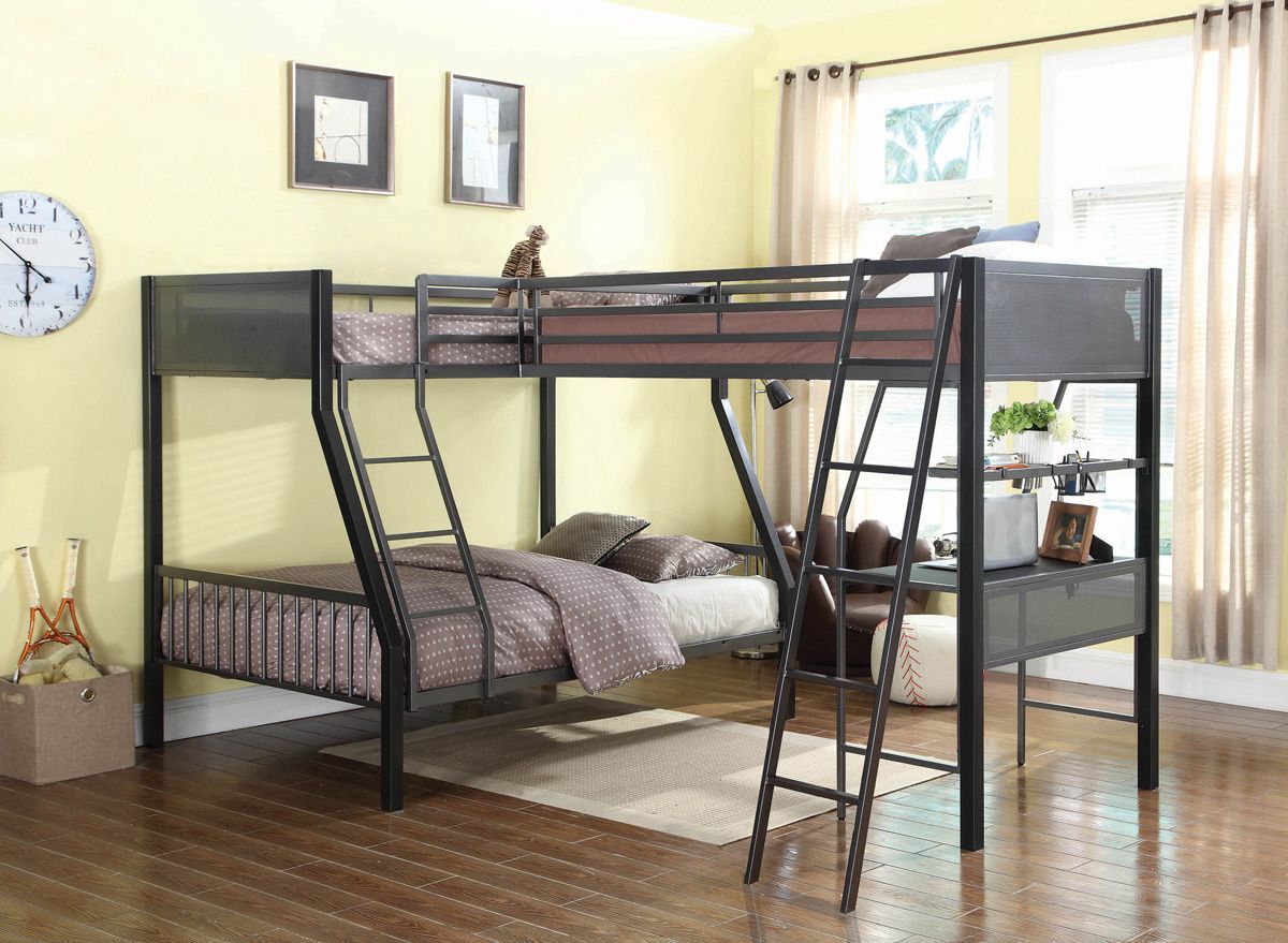 Bowie Full Size Triple Bunk Bed With Desk