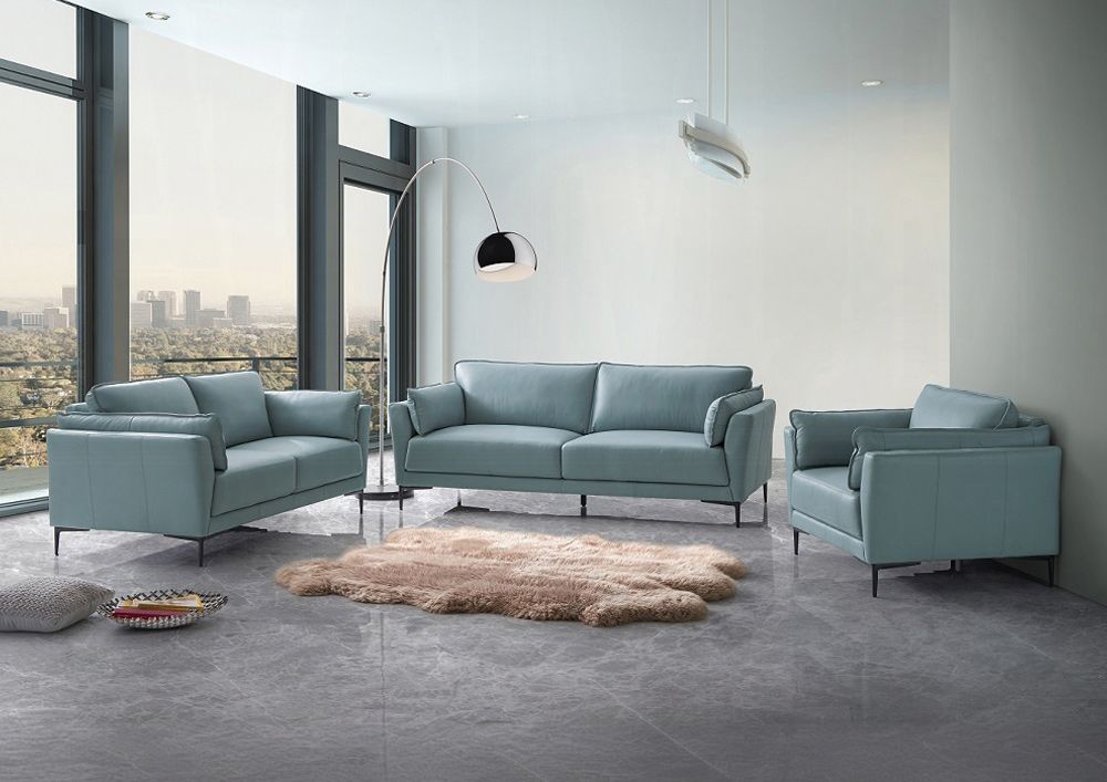 Bradly Top Grain Leather Modern Sofa Set