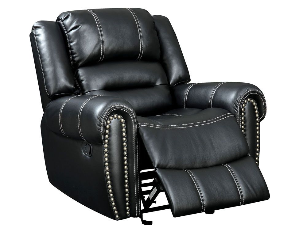 Brent Black Leather Recliner Chair