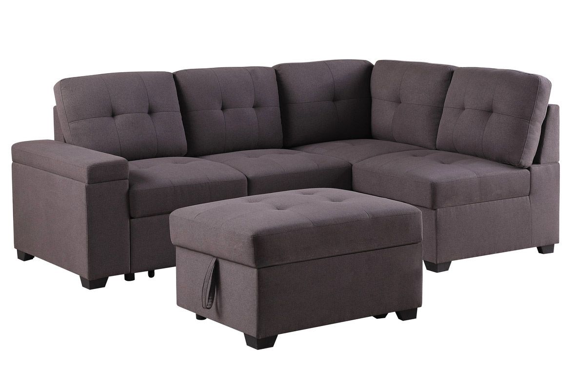 Britton Brown Sectional Sleeper With Ottoman