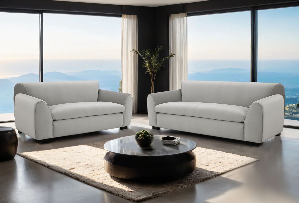 Brodie Grey Velvet Sofa Set