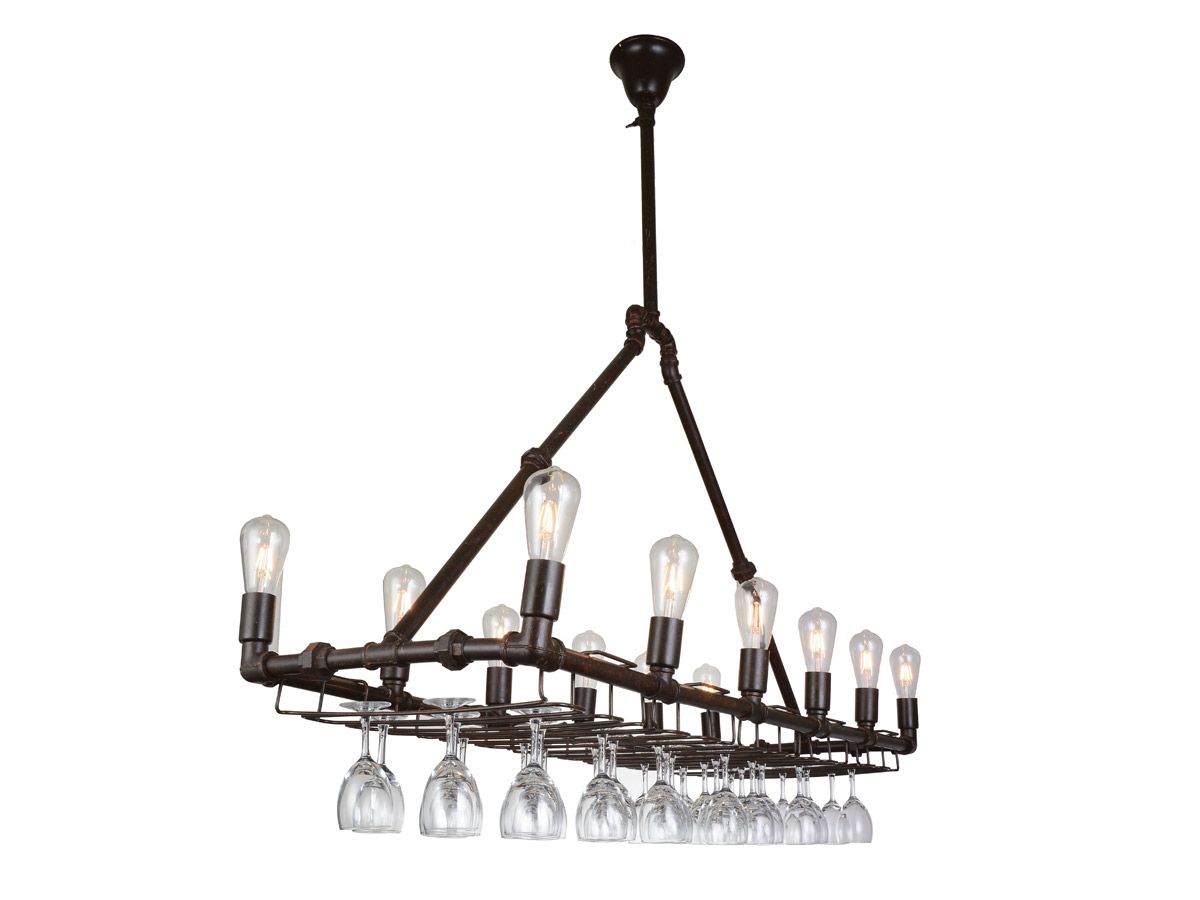 Brooklyn Ceiling Lamp With Wine Glass Rack