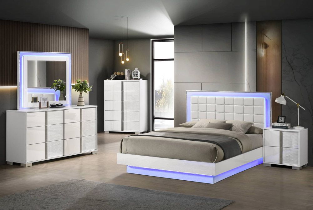 Burley Modern Bed With Led Lights