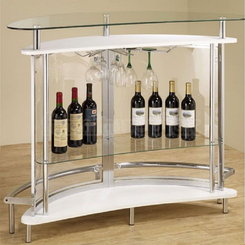 Burton White Finish Bar Table,Burton Modern Bar Table