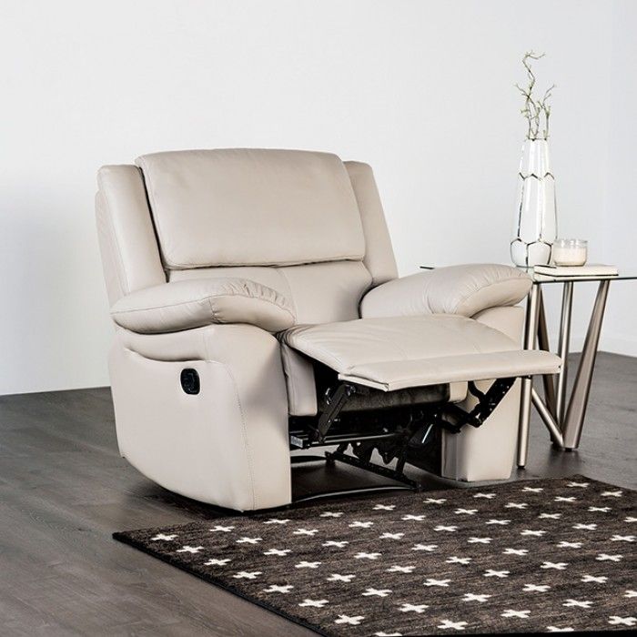 Cade White Leather Recliner Chair