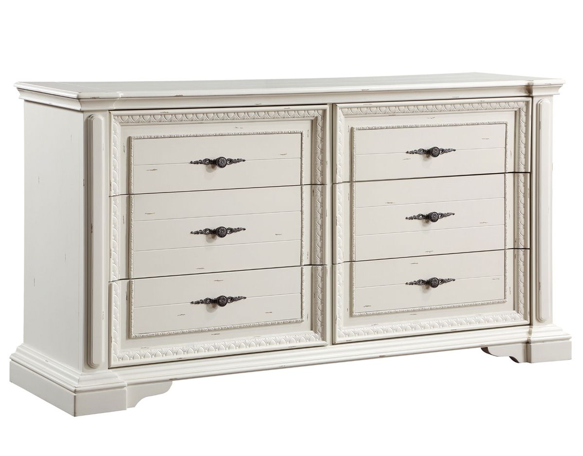 Cadero Antique White Dresser