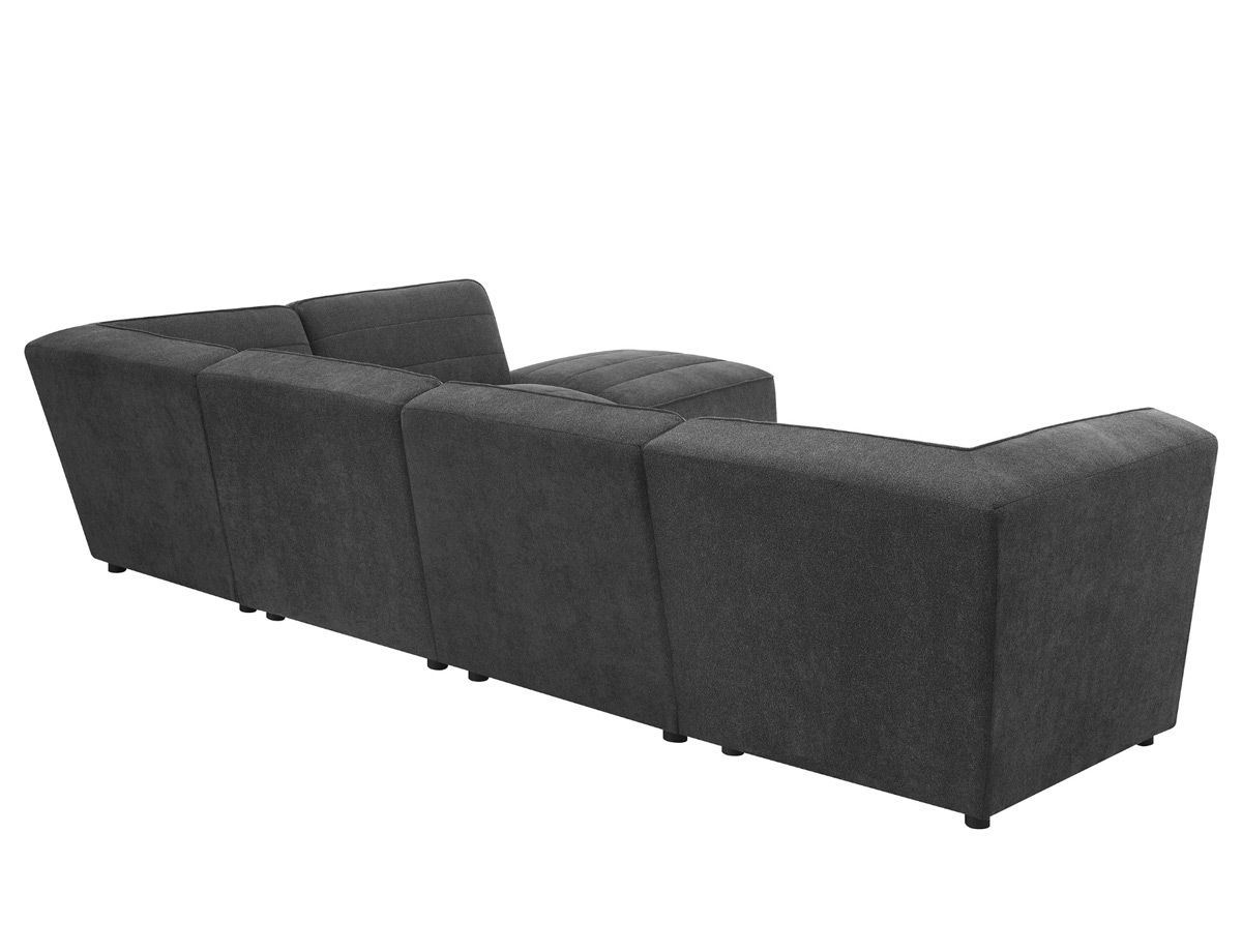 Calipso Charcoal Boucle Modular Sectional Back Side