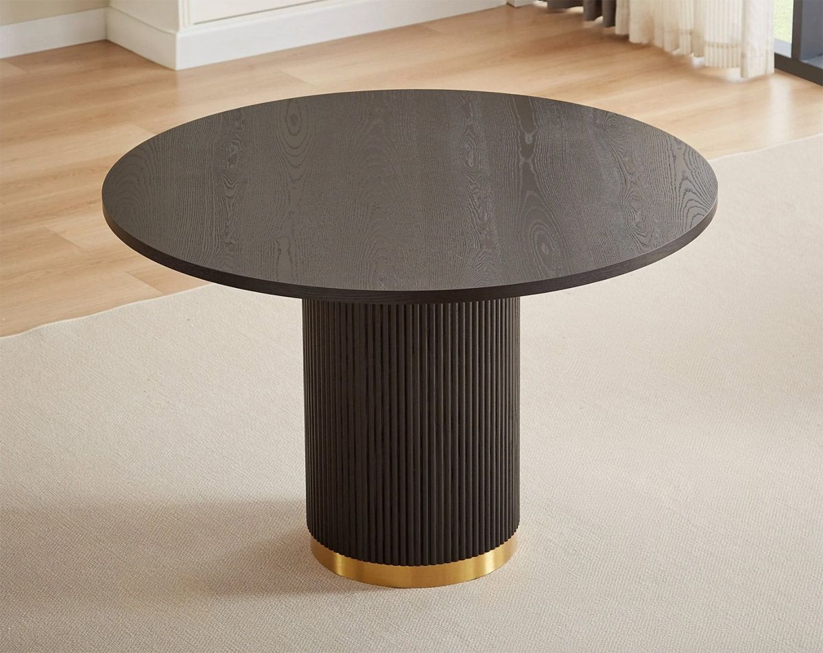 Calvin Black Dining Table With Fluted Base