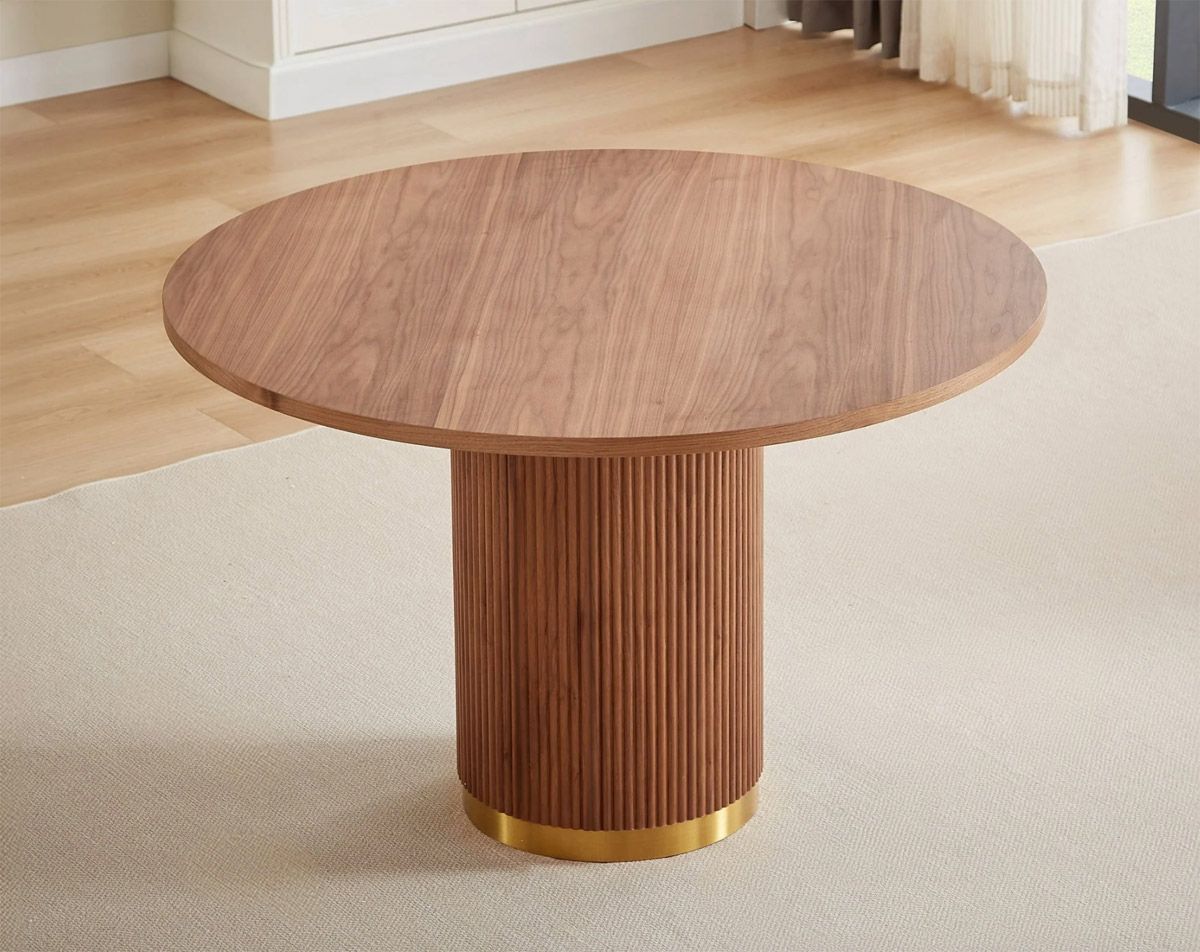 Calvin Brown Dining Table With Fluted Base