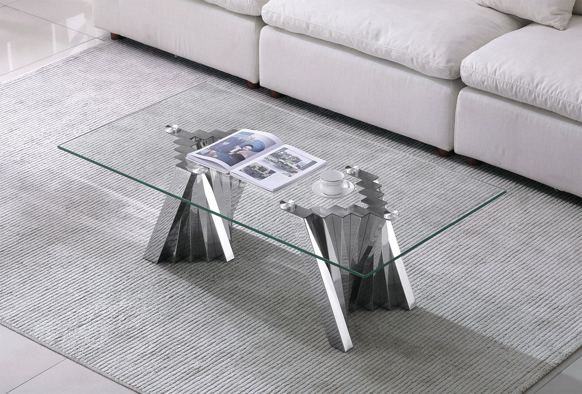 Camron Coffee Table With Chrome Base