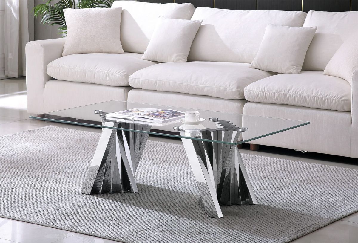 Camron Coffee Table Chrome Base