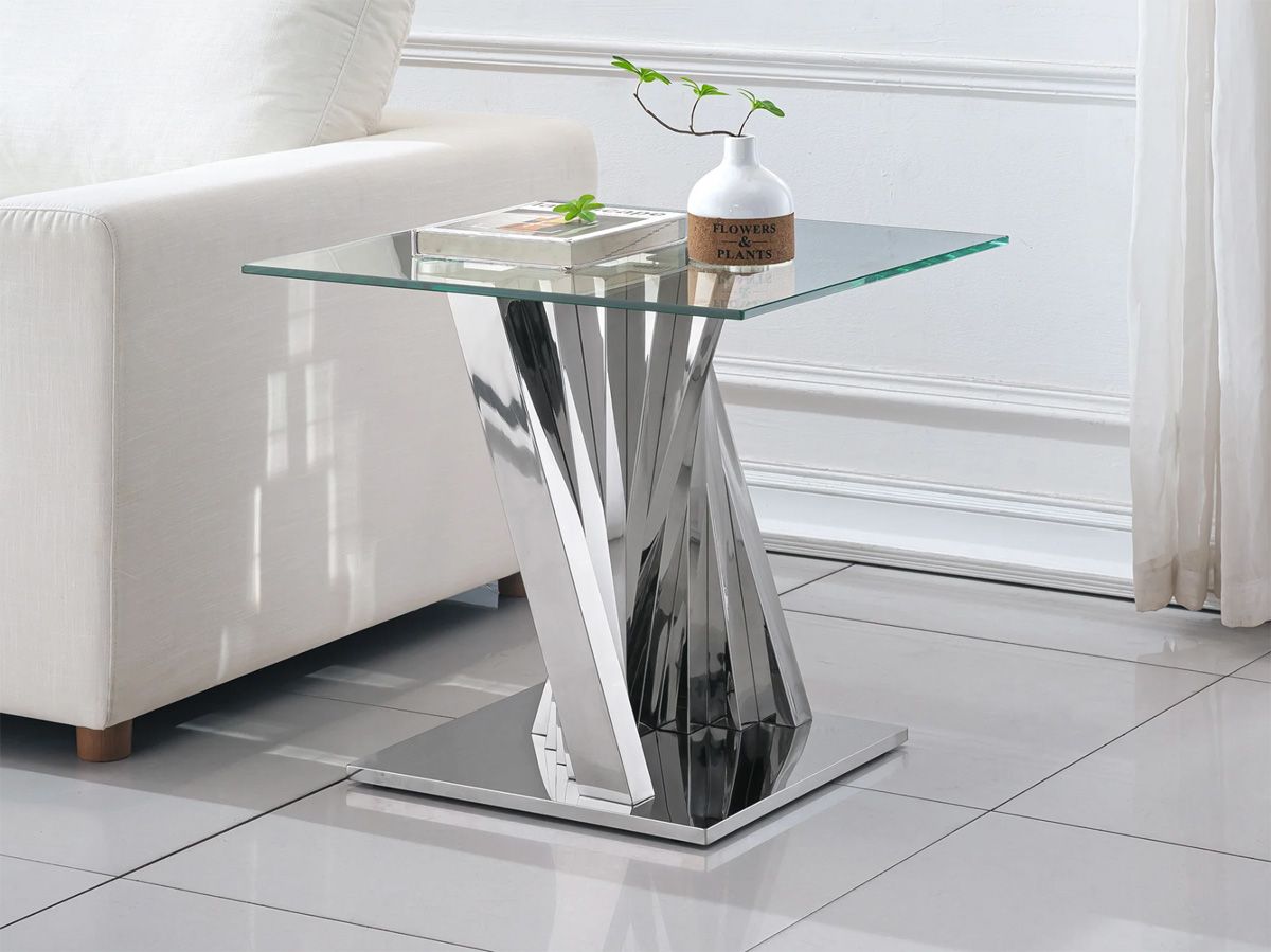 Camron End Table Chrome Base