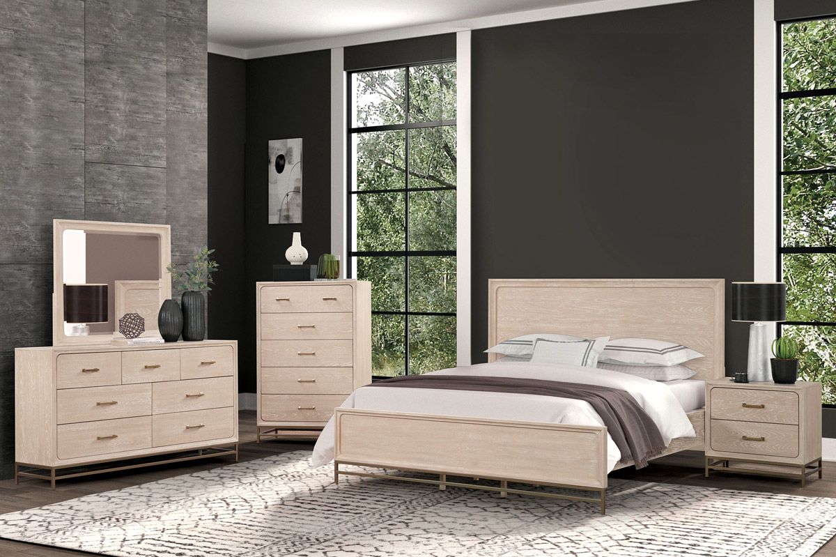 Cardy Light Oak Finish Bedroom Set