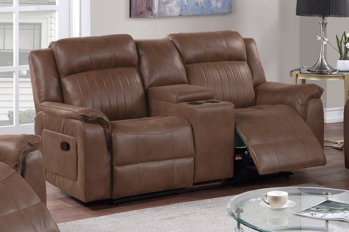 Carey Coffee Brown Recliner Love Seat