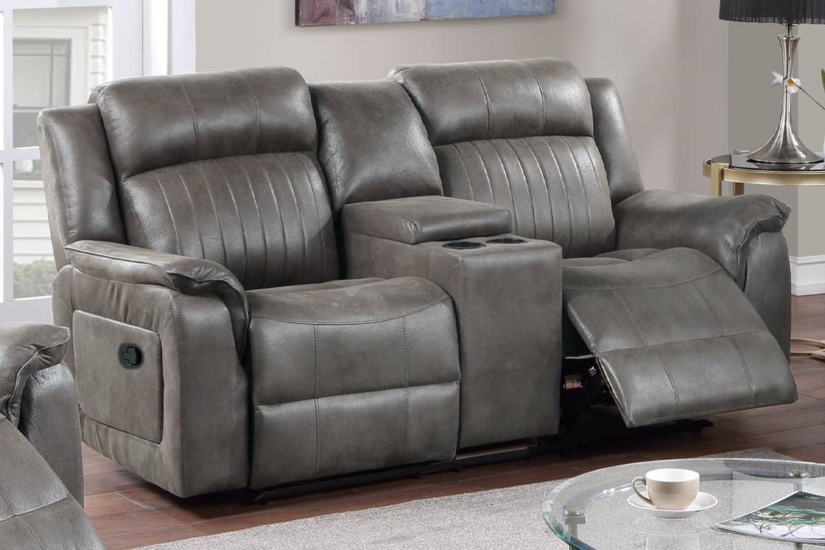 Carey Slate Blue Recliner Loveseat