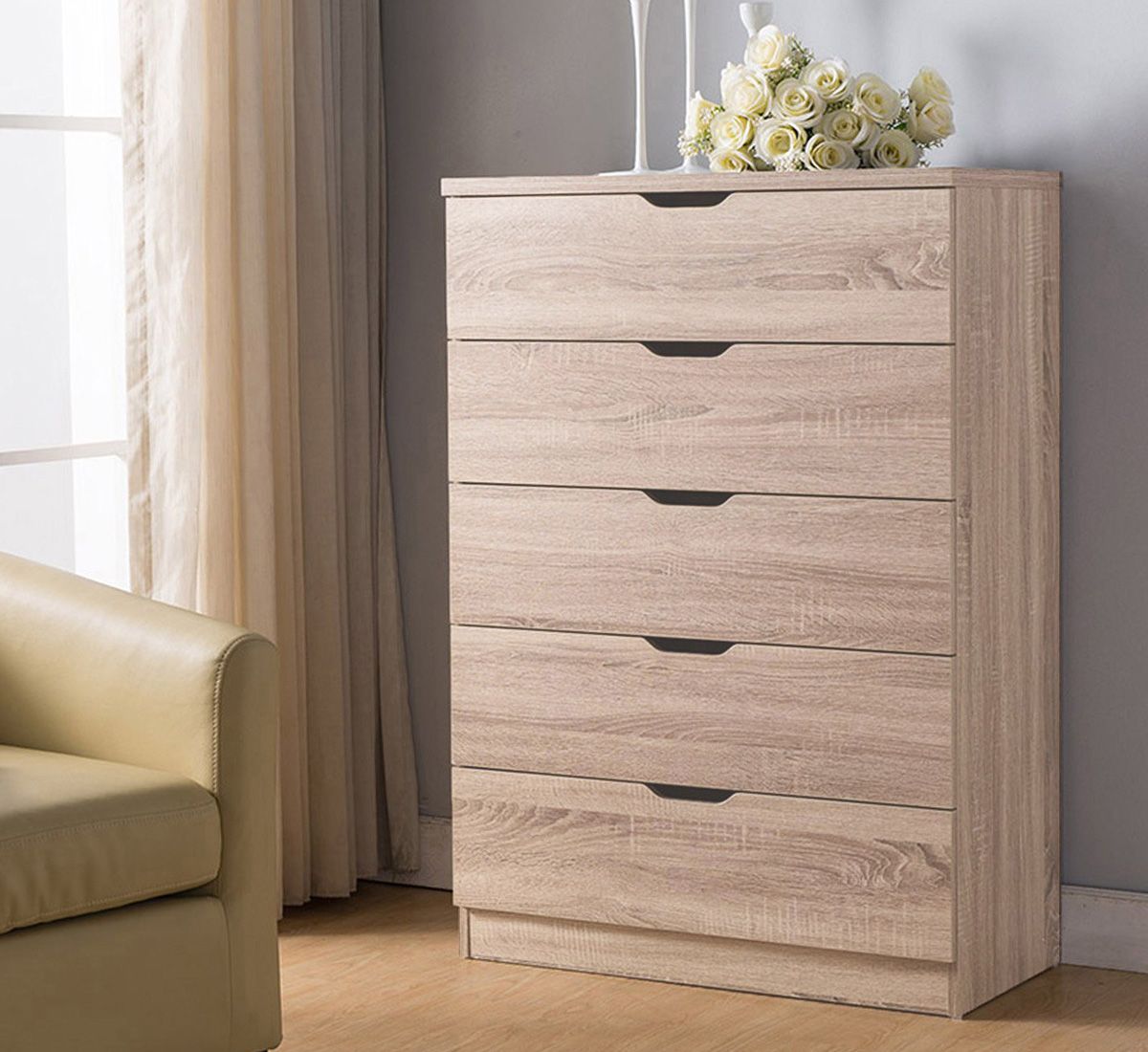 Cargo Five Drawer Chest Rustic Taupe Finish