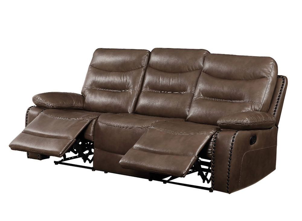 Carley Brown Leather Recliner Sofa